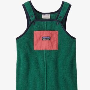 Patagonia Fleece Overalls, Green, Size 12-18M